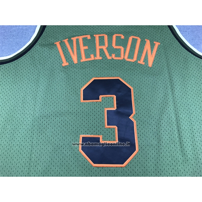 Maglia Philadelphia 76ers Allen Iverson #3 Mitchell & Ness 1996-97 Verde